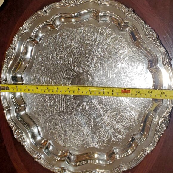 Vintage Community Plate- Silver-Plated Serving Tray – Sheffield Design - Picture 6 of 10